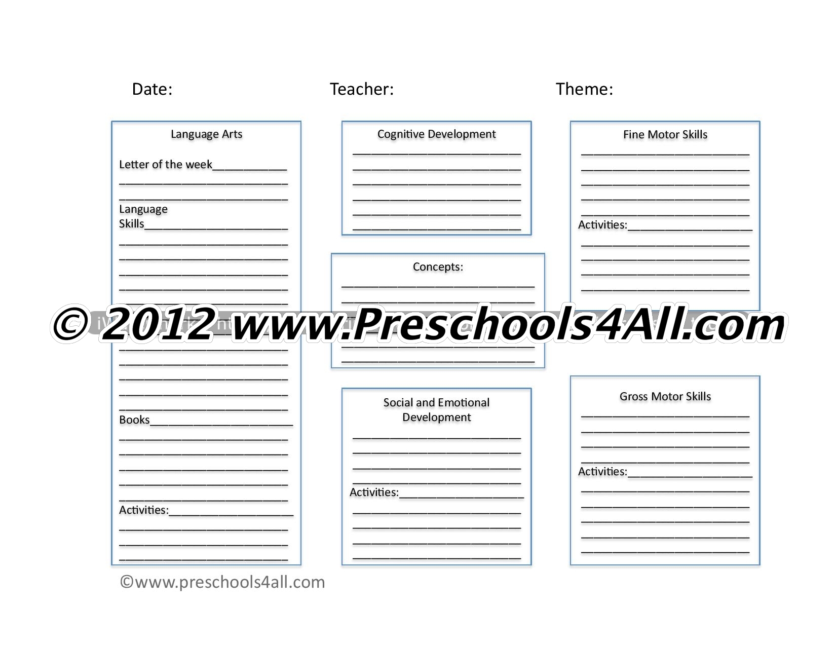 Preschool Lesson Plan Template Lesson Plan Book Template