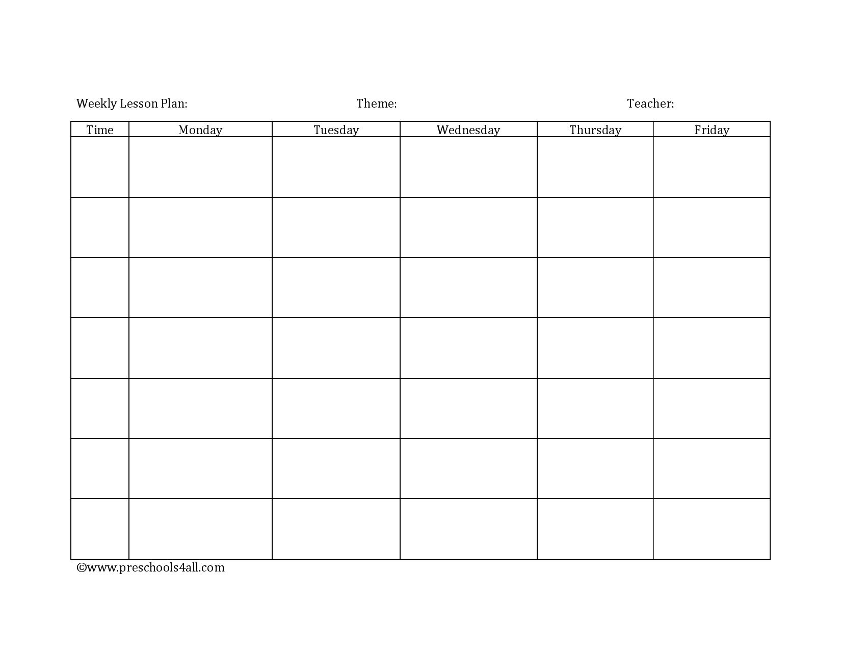 Preschool Lesson Plan Template Lesson Plan Book Template Preschool Lesson Plan Template Lesson Plan Book Template