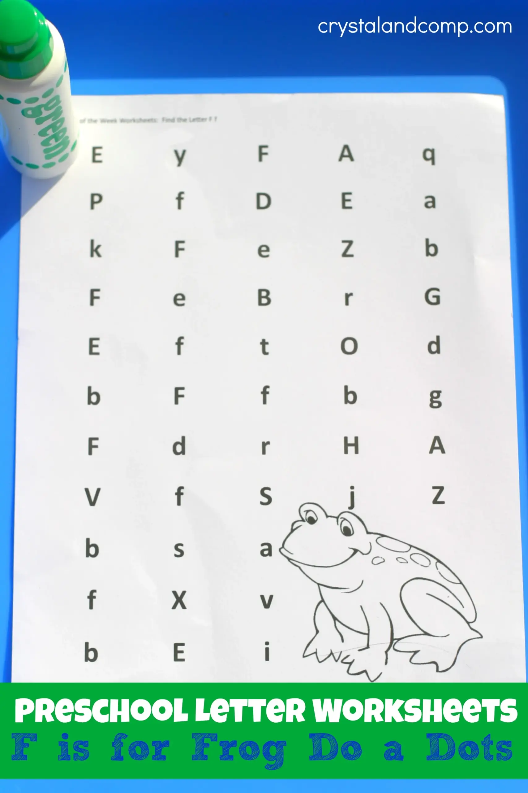Preschool Letter Worksheets F Is For Frog