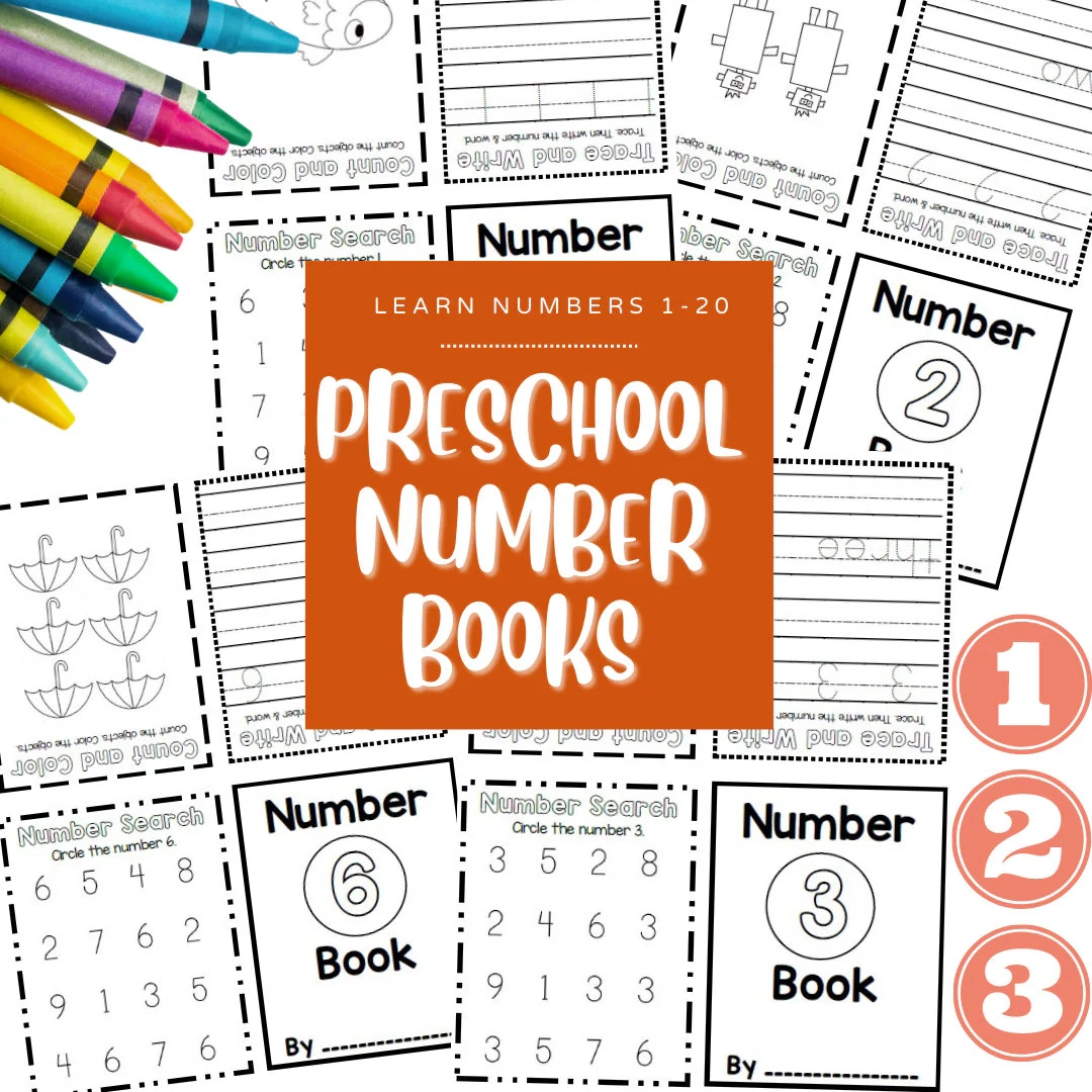 Preschool Number Books Learn To Count 1 20 digital Download Etsy