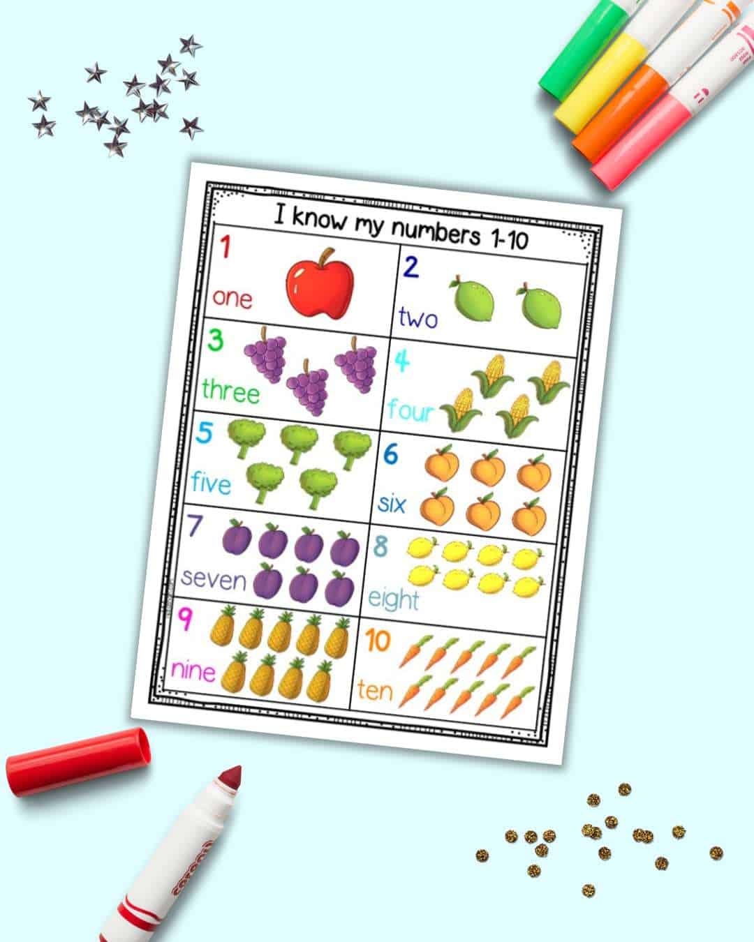 Preschool Number Chart Printable The Artisan Life Preschool Number Chart Printable The Artisan Life