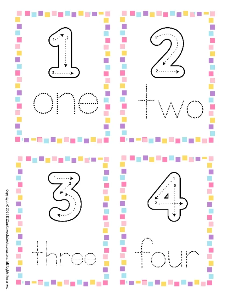 Preschool Number Flash Cards Printable PDFs