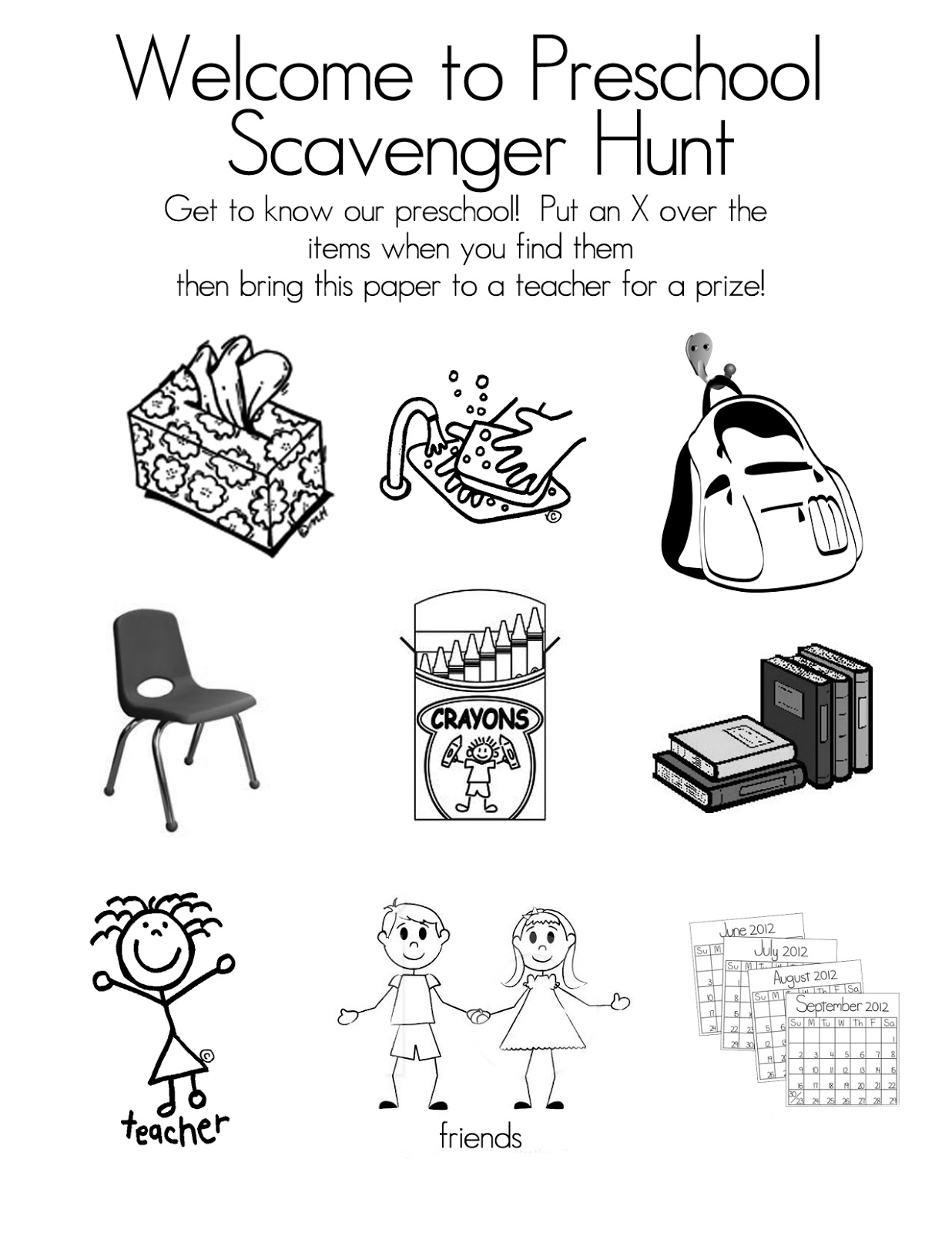 Preschool Open House FREE Printable Scavenger Hunt Tips From A Typical Mom