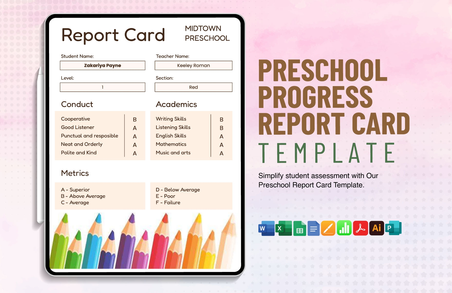 Preschool Progress Report Card Template In Publisher Word Illustrator Apple Pages PDF Google Docs Excel Google Sheets Apple Numbers Download Template Preschool Progress Report Card Template In Publisher Word Illustrator Apple Pages PDF Google Docs Excel Google Sheets Apple Numbers Download Template