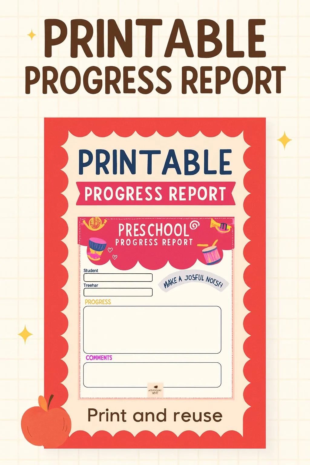 Preschool Progress Report Printable Teacher Template Music Theme Student Evaluation Sheet Editable PDF Etsy Preschool Progress Report Printable Teacher Template Music Theme Student Evaluation Sheet Editable PDF Etsy
