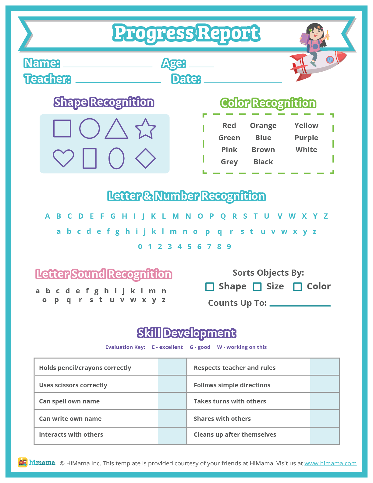 Preschool Progress Report Templates Lillio