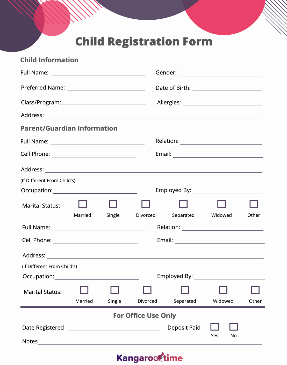 Preschool Registration Form