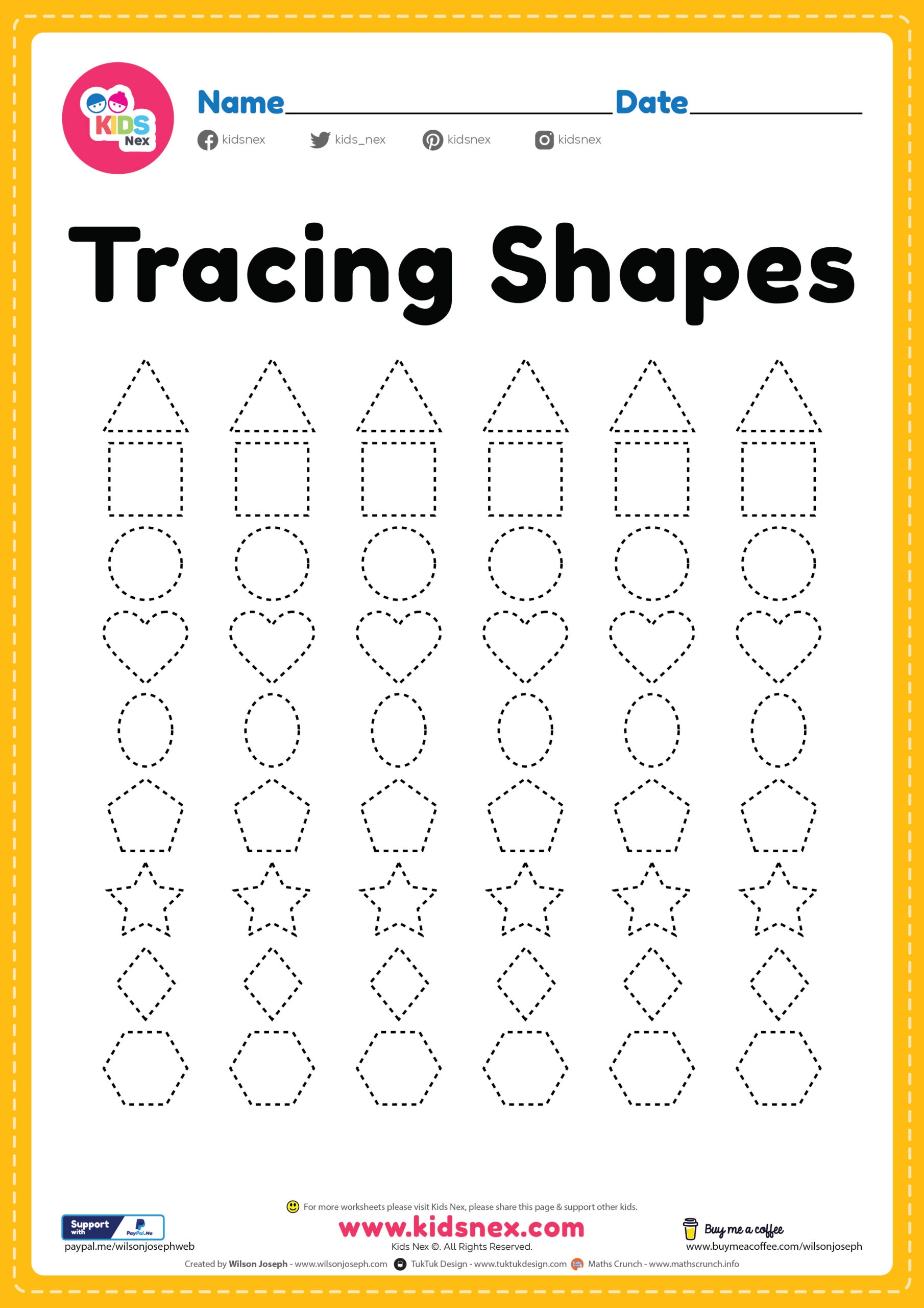Preschool Shapes Worksheet For Tracing Free Printable PDF Preschool Shapes Worksheet For Tracing Free Printable PDF
