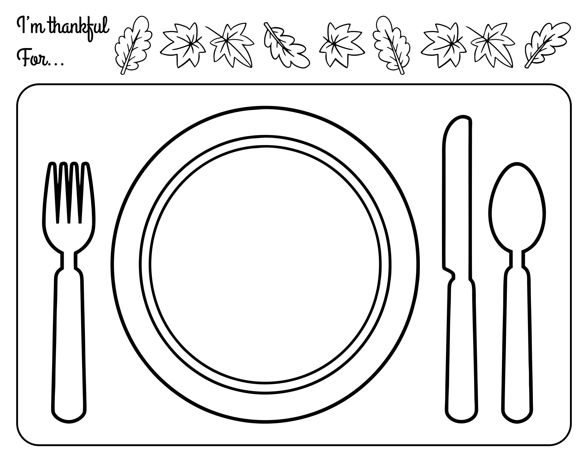 Preschool Thanksgiving Placemats 15 Free PDF Printables Printablee