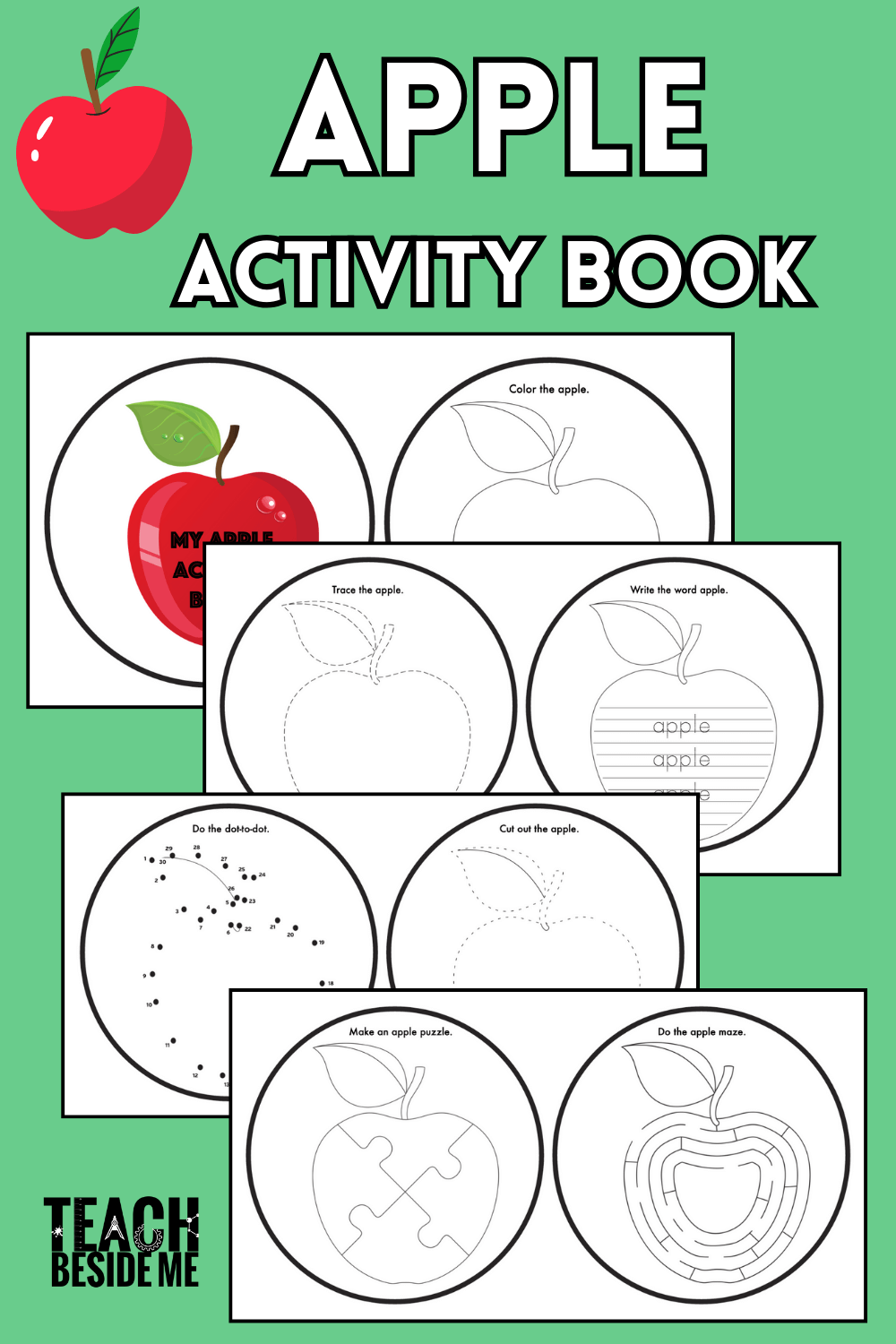 Printable Apple Activity Book For Kids Teach Beside Me