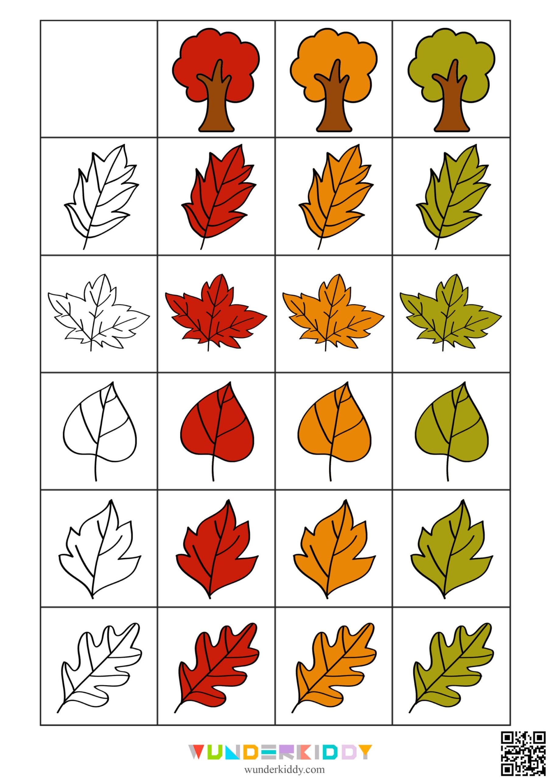 Printable Autumn Leaves Color Sorting Activity For Preschool