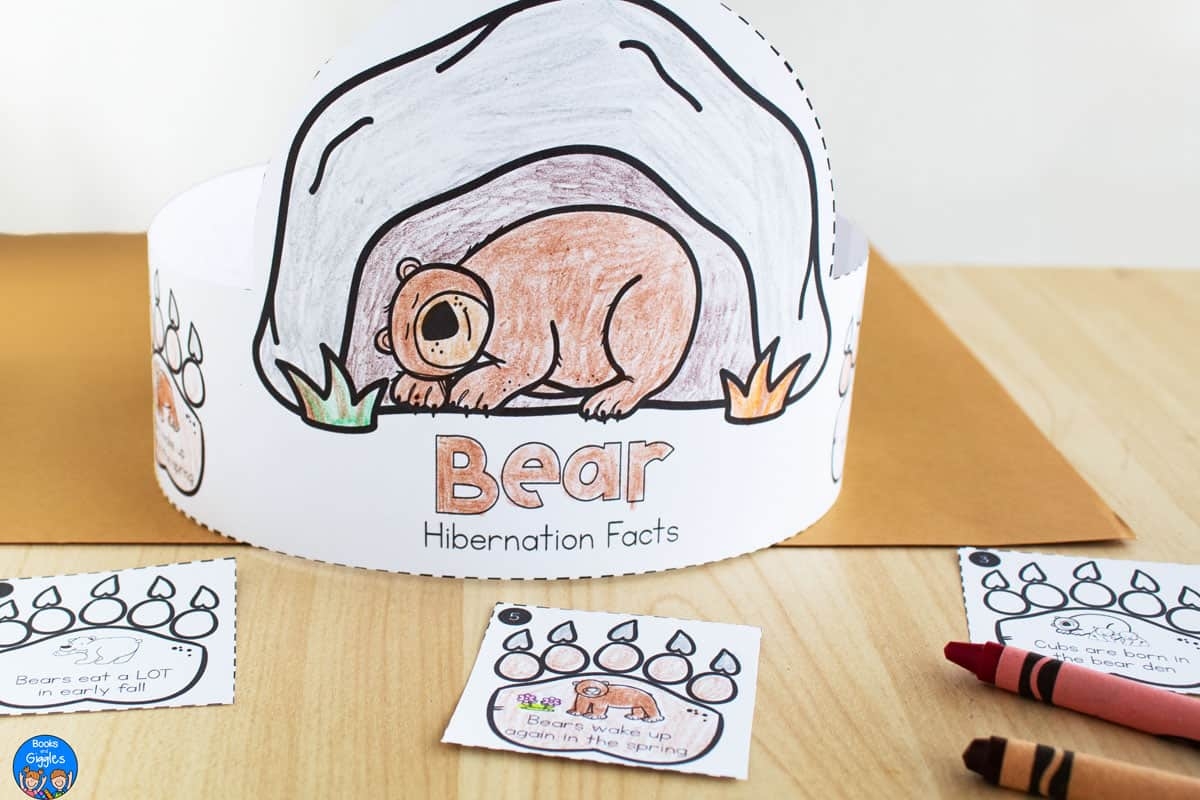 Printable Bear Hibernation Hats For Kids