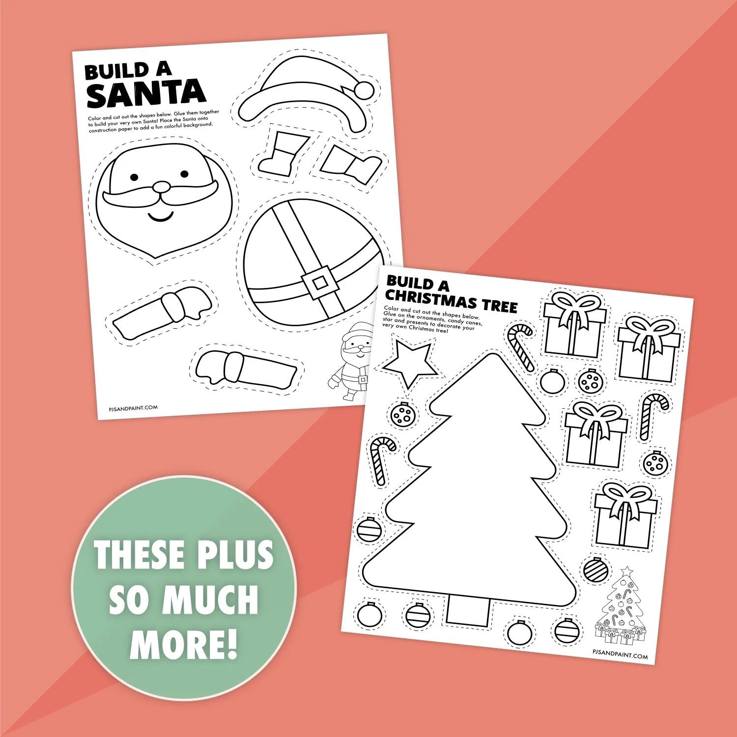 Printable Build Your Own Christmas Craft Bundle Pjs And Paint 
