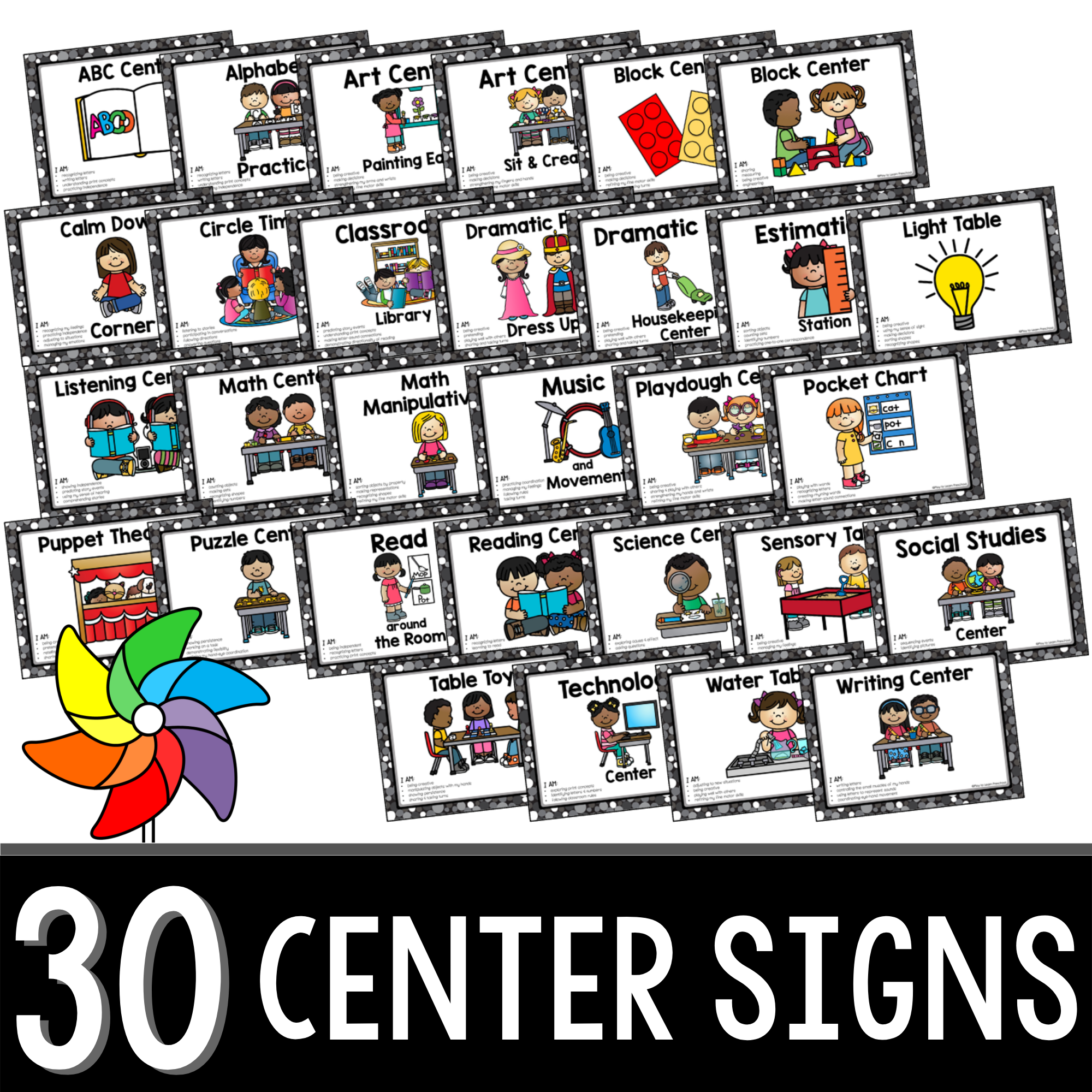 Printable Classroom Center Signs Preschool PreK Room Labels Learning Areas Organization For Preschool Play To Learn Preschool Preschool