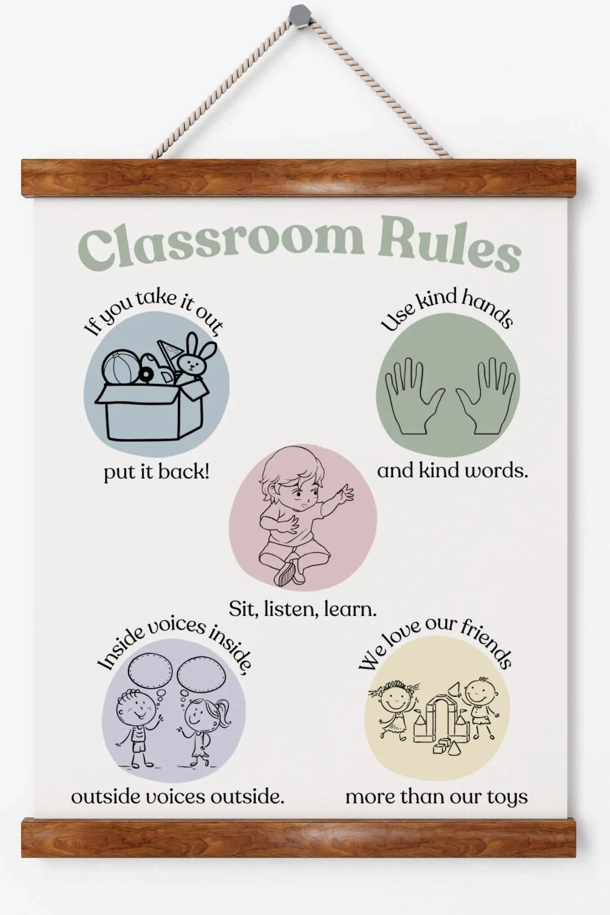 Printable Classroom Rules For Preschool Etsy