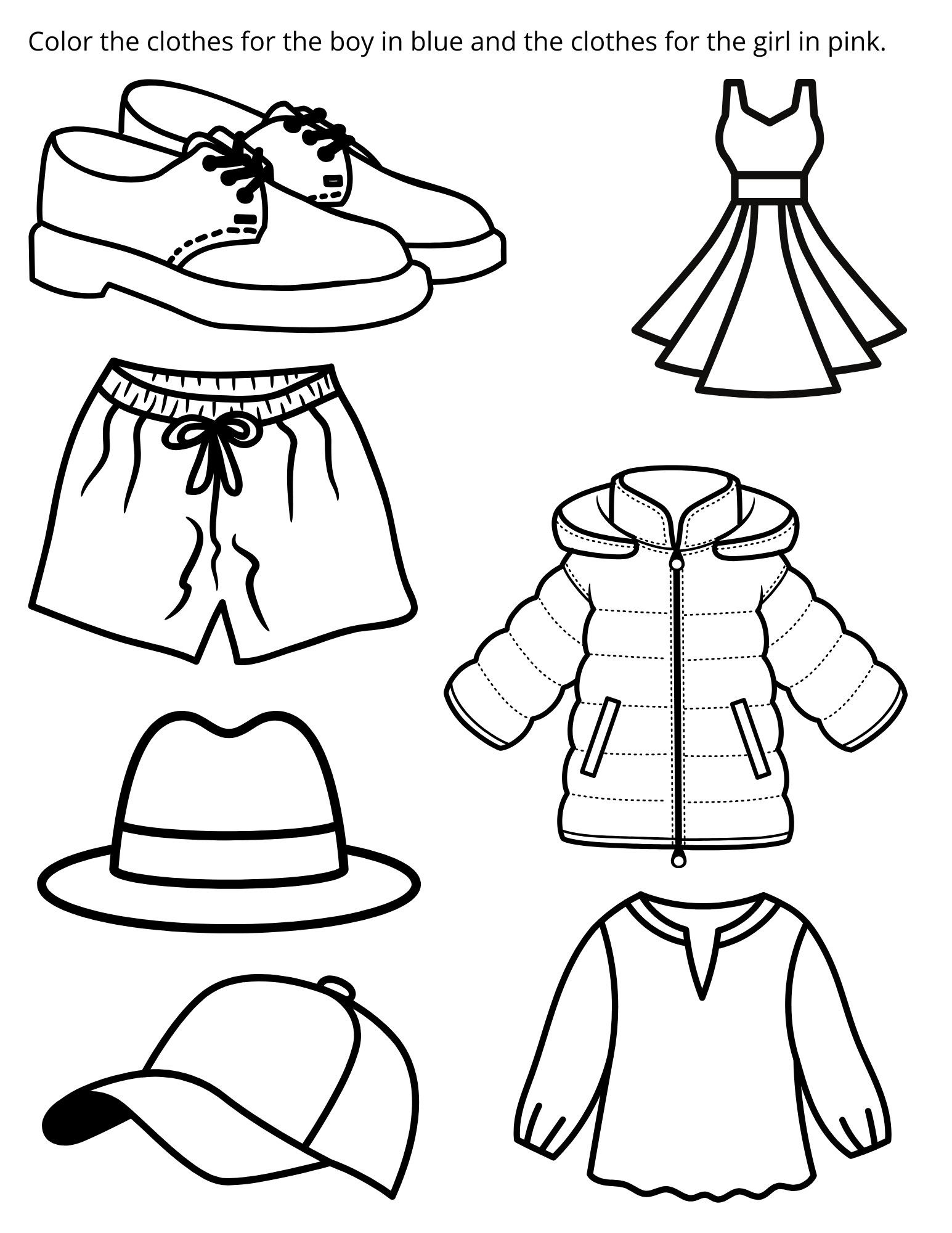 Printable Clothing Boy And Girl Things Activities Worksheet For Kindergarten Made By Teachers