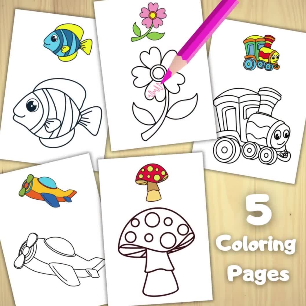 Printable Coloring Pages For Kids Preschool Printables Kindergarten Homeschool Kids Worksheet Printable Download Etsy Israel
