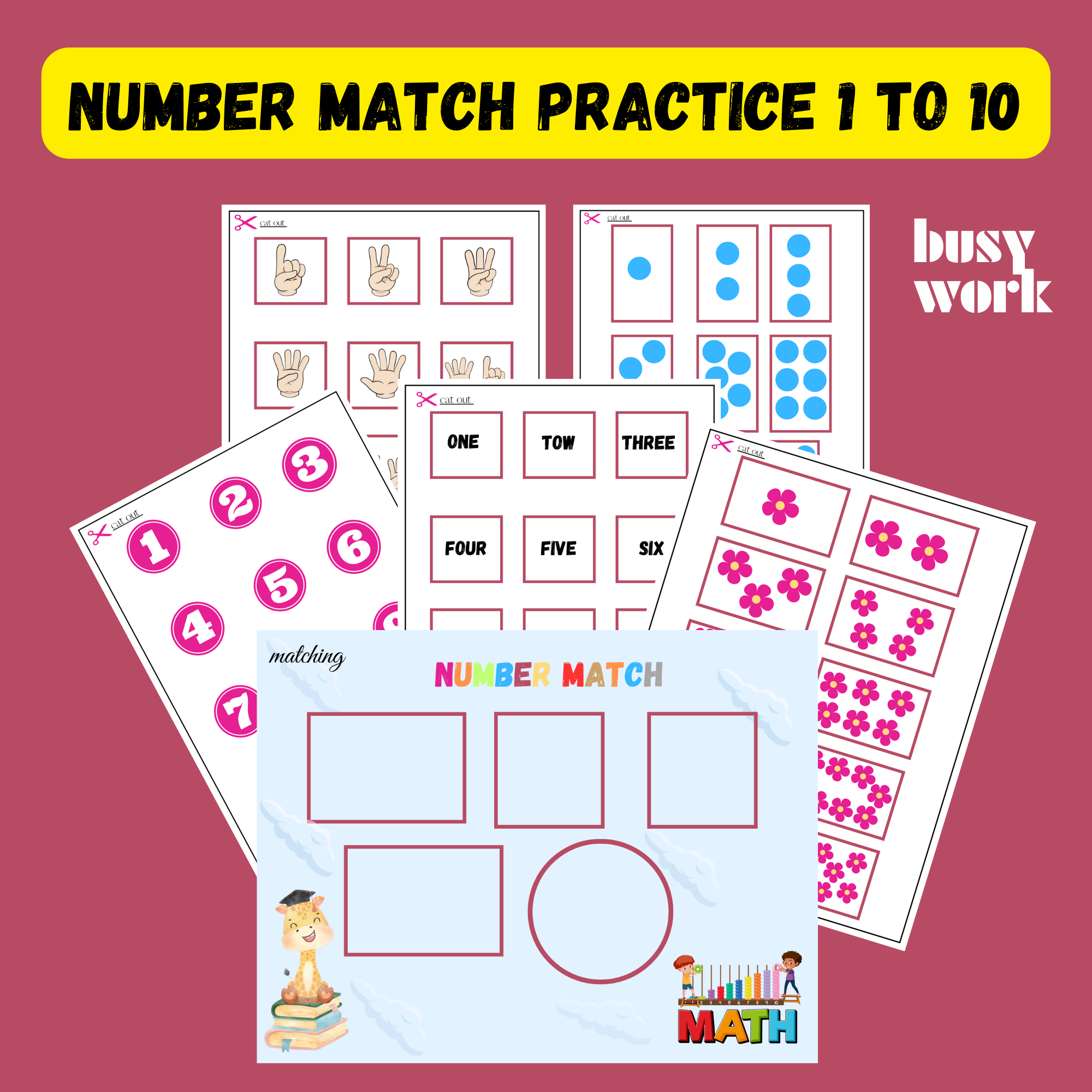 Printable Counting Practice Preschool Curriculum Homeschool Montessori number Made By Teachers