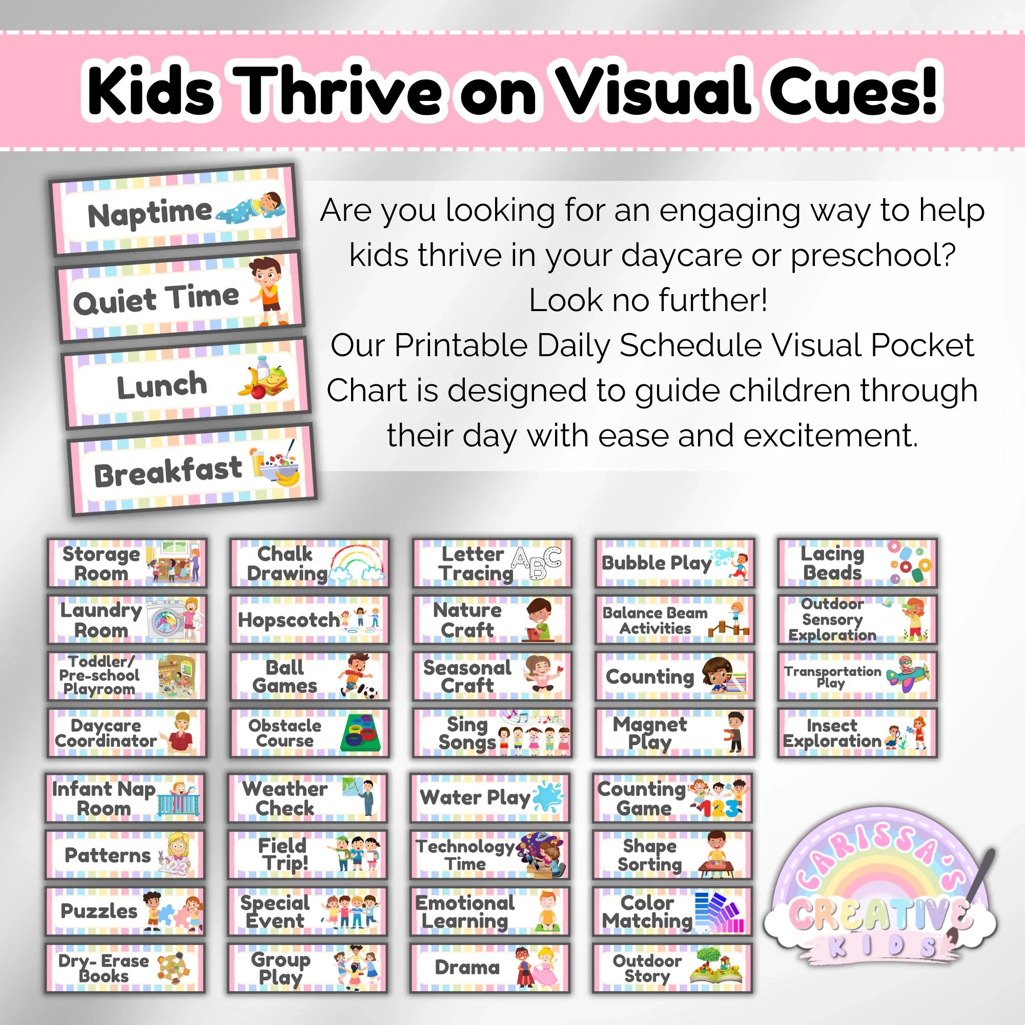 Printable Daily Schedule Cards For Daycares Preschools Childcare Centers Editable Visual Cues Routine Cards Classroom Organization Etsy