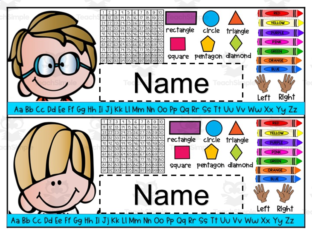 Printable Desk Name Tags Editable K 2 