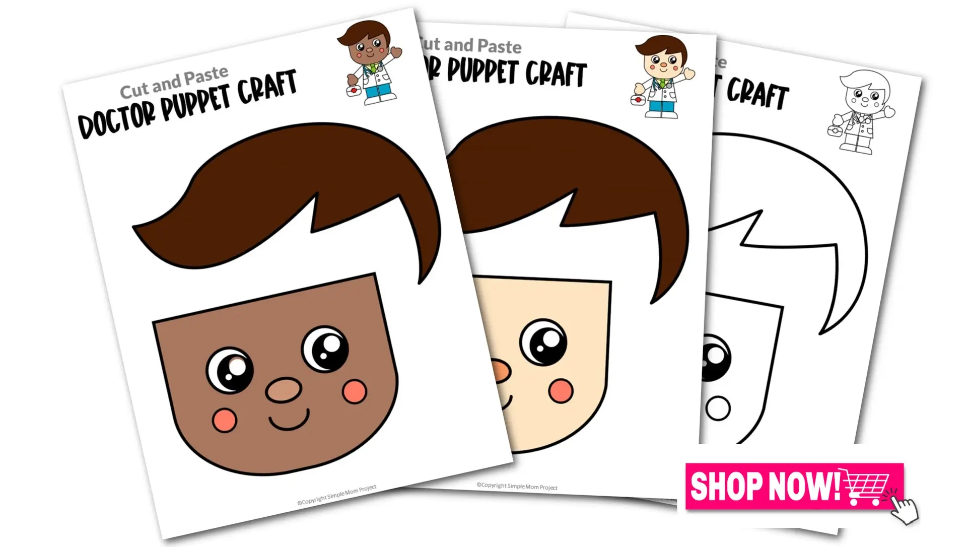 Printable Doctor Paper Bag Puppet Template Simple Mom Project