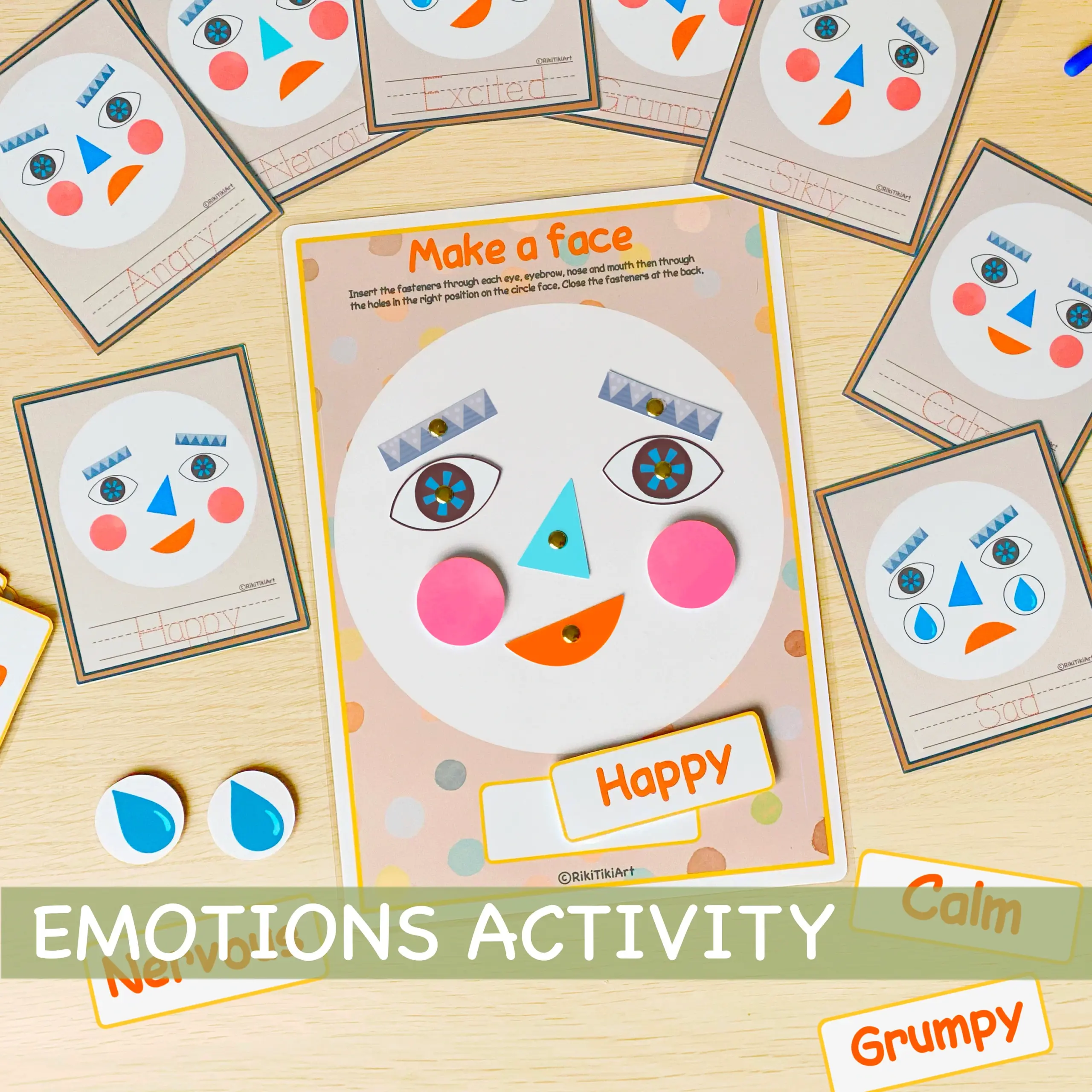 Printable Emotions Activity For Toddlers Feelings Kindergarten Pre k Homeschool Classroom Playroom Wall Decor Montessori Printable Etsy