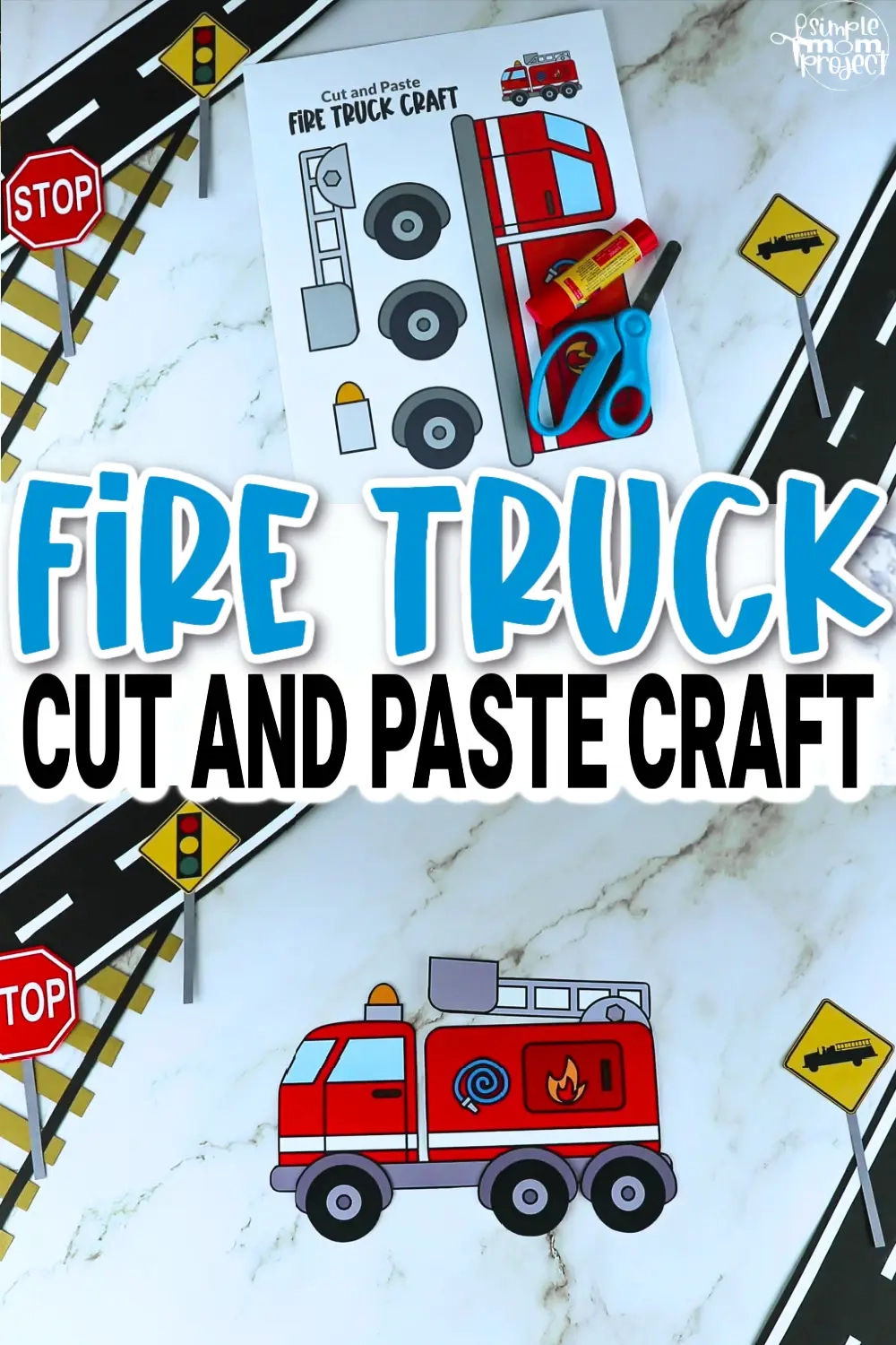 Printable Fire Truck Craft Template Simple Mom Project