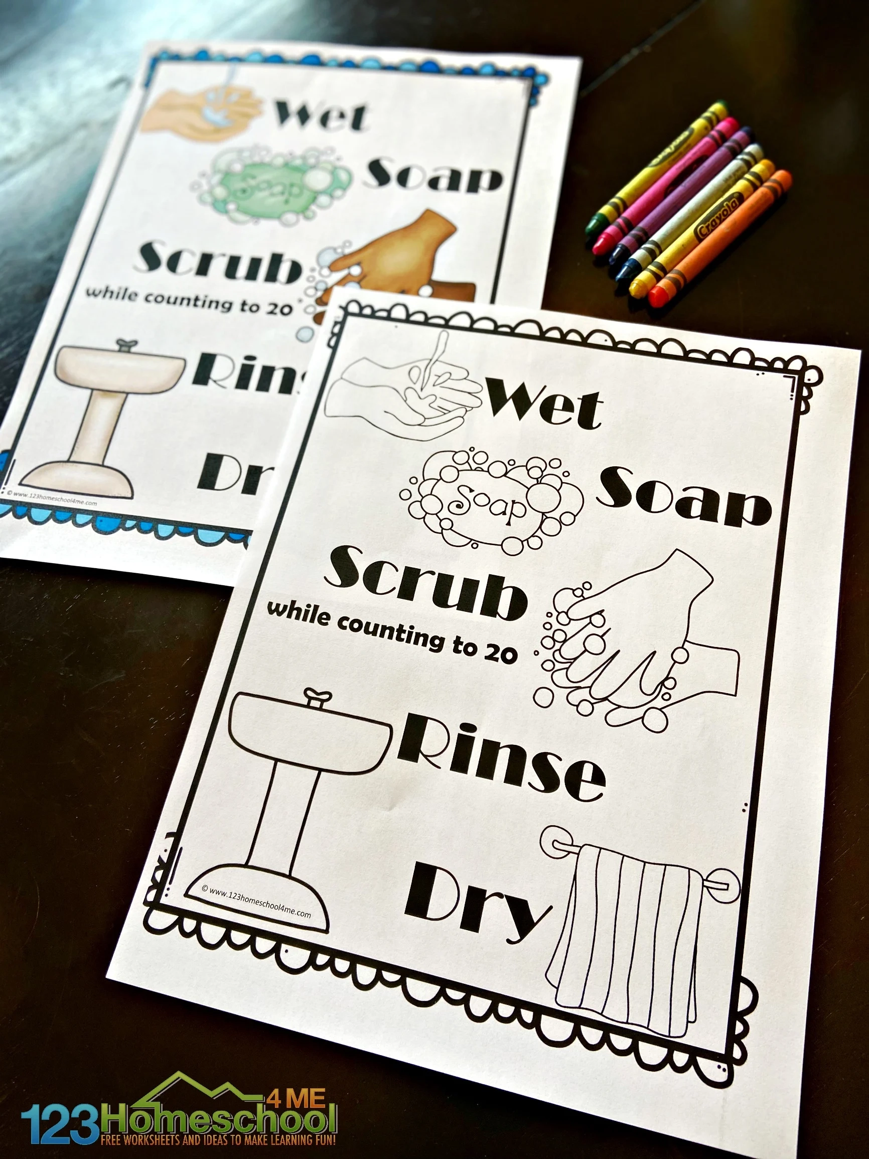 Printable Hand Washing Posters For Kids 123 Homeschool 4 Me