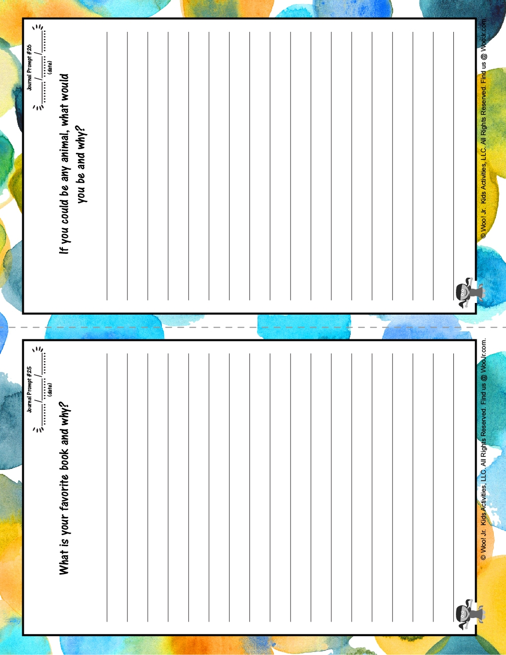 Printable Journal Prompts For Kids Teens Woo Jr Kids Activities Children s Publishing