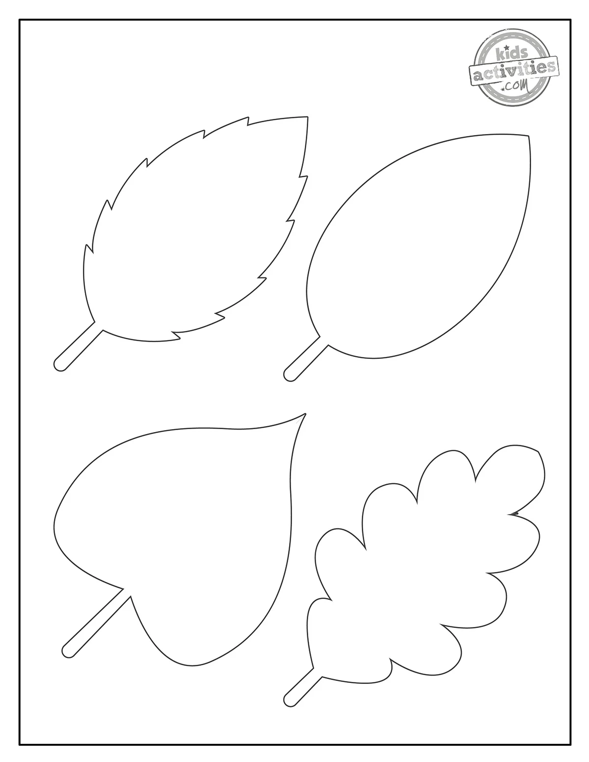 Printable Leaf Template For Summer Autumn Crafts Kids Activities Blog