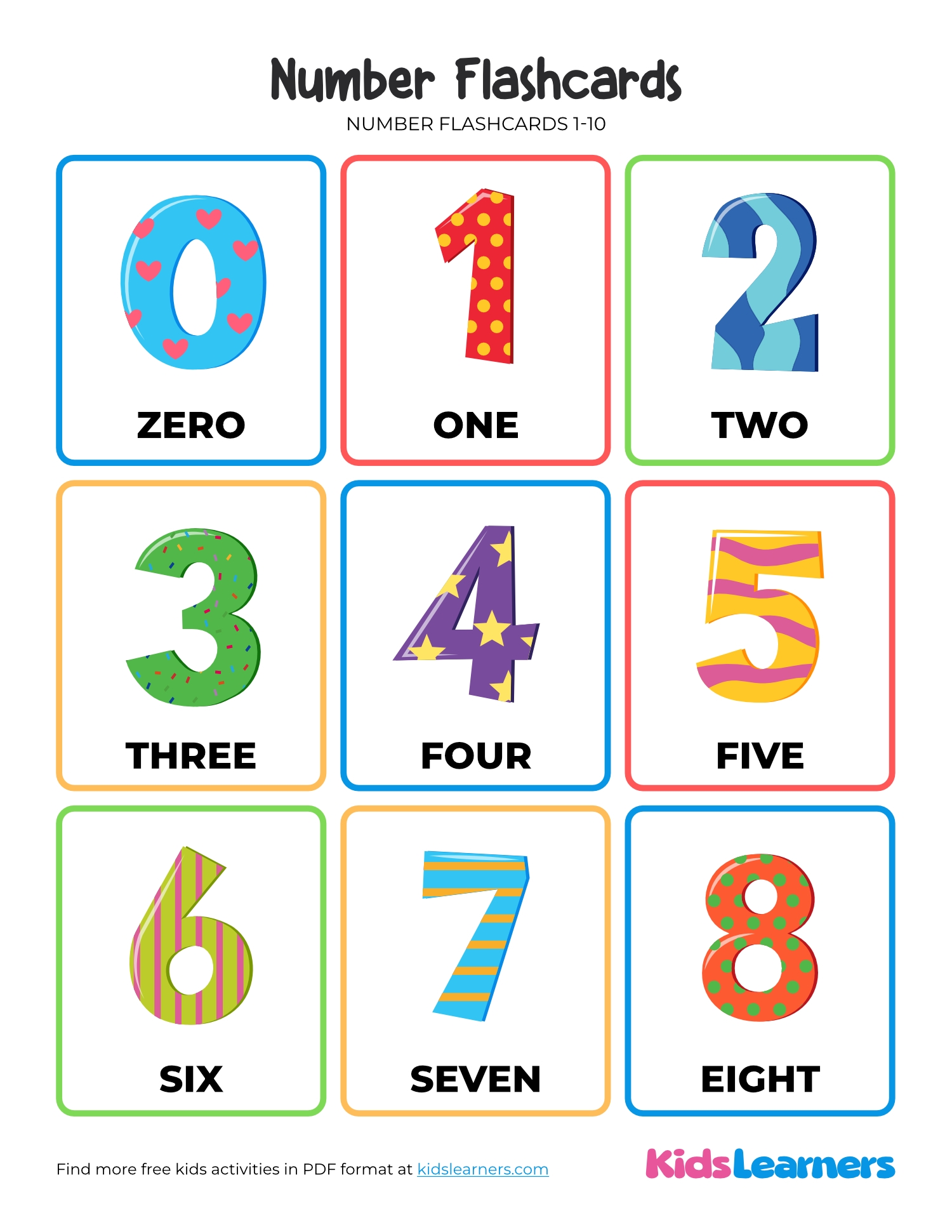 Printable Number Flashcards 0 To 10 For Kids Printable Number Flashcards 0 To 10 For Kids