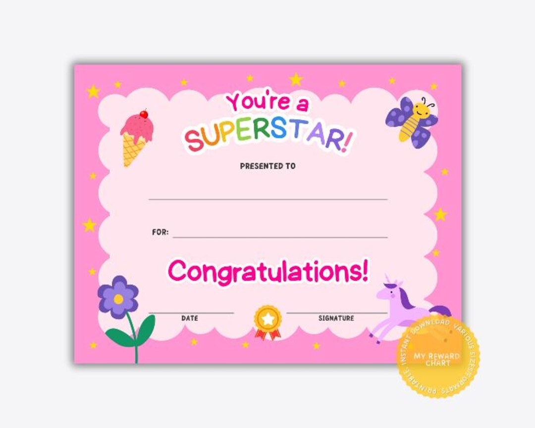 Printable Pink Certificate Girls Award Certificate Preschool Kindergarten Diploma School Achievement Potty Training Award Etsy Printable Pink Certificate Girls Award Certificate Preschool Kindergarten Diploma School Achievement Potty Training Award Etsy