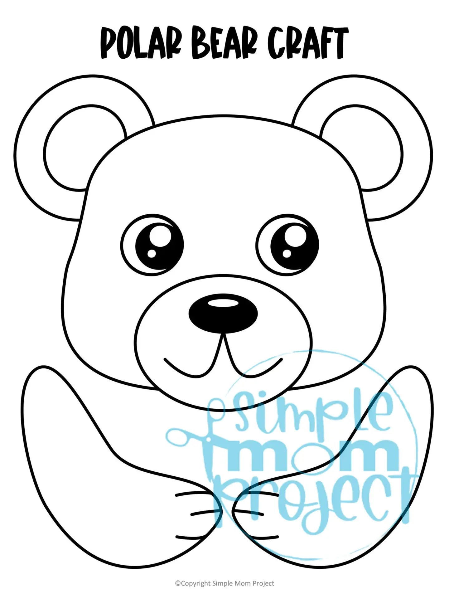 Printable Polar Bear Paper Bag Puppet Template Simple Mom Project