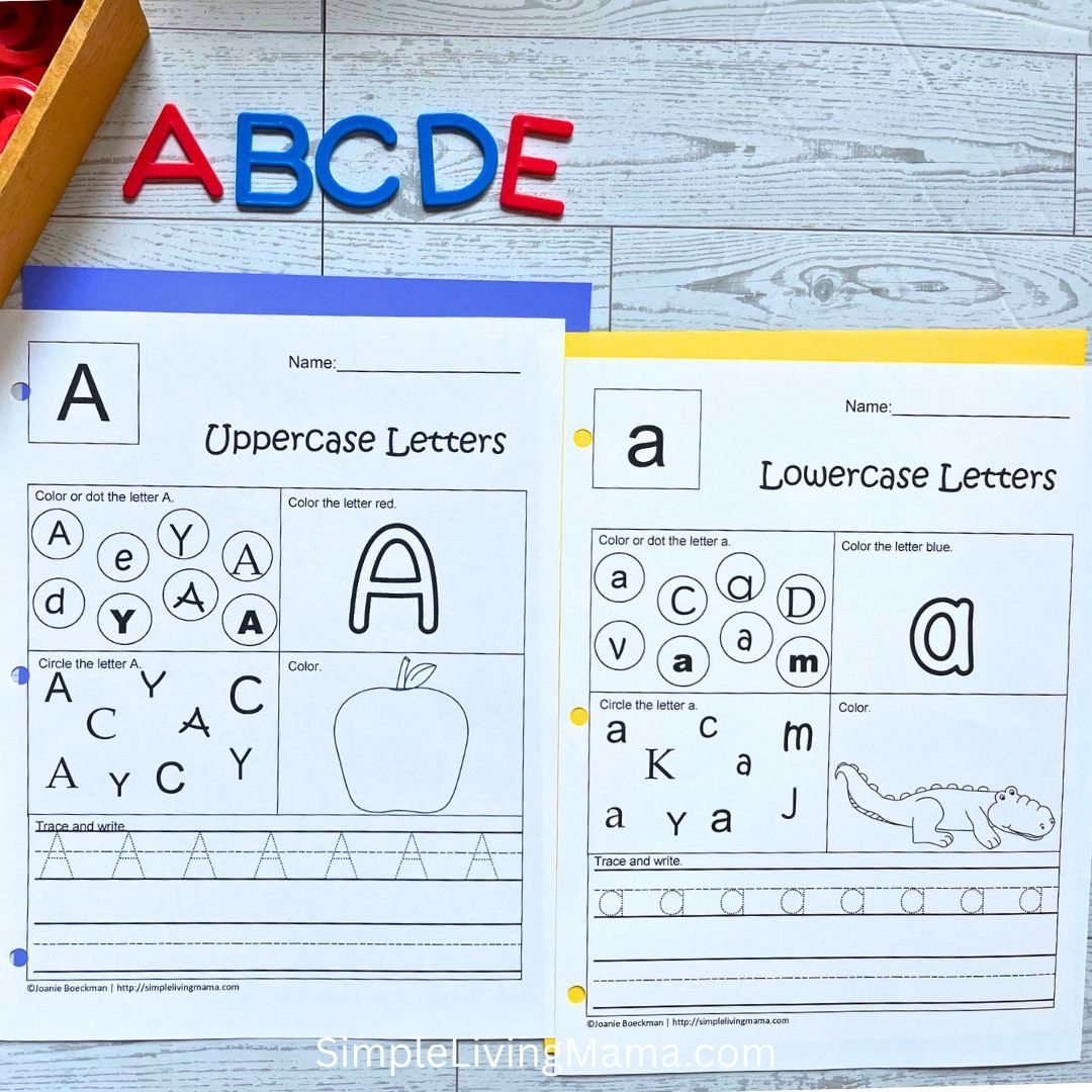 Printable Preschool Alphabet Book With Uppercase Lowercase Worksheets Simple Living Mama