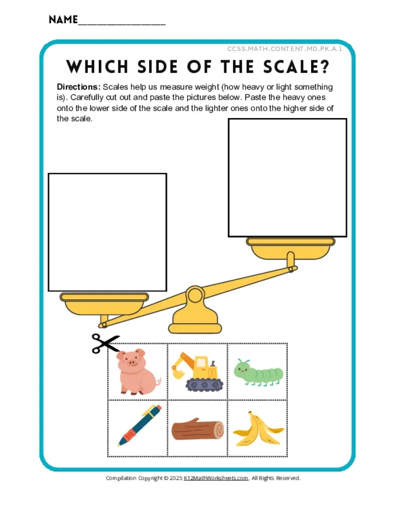 Printable Preschool Measurement Worksheets PDF Activities Printable Preschool Measurement Worksheets PDF Activities