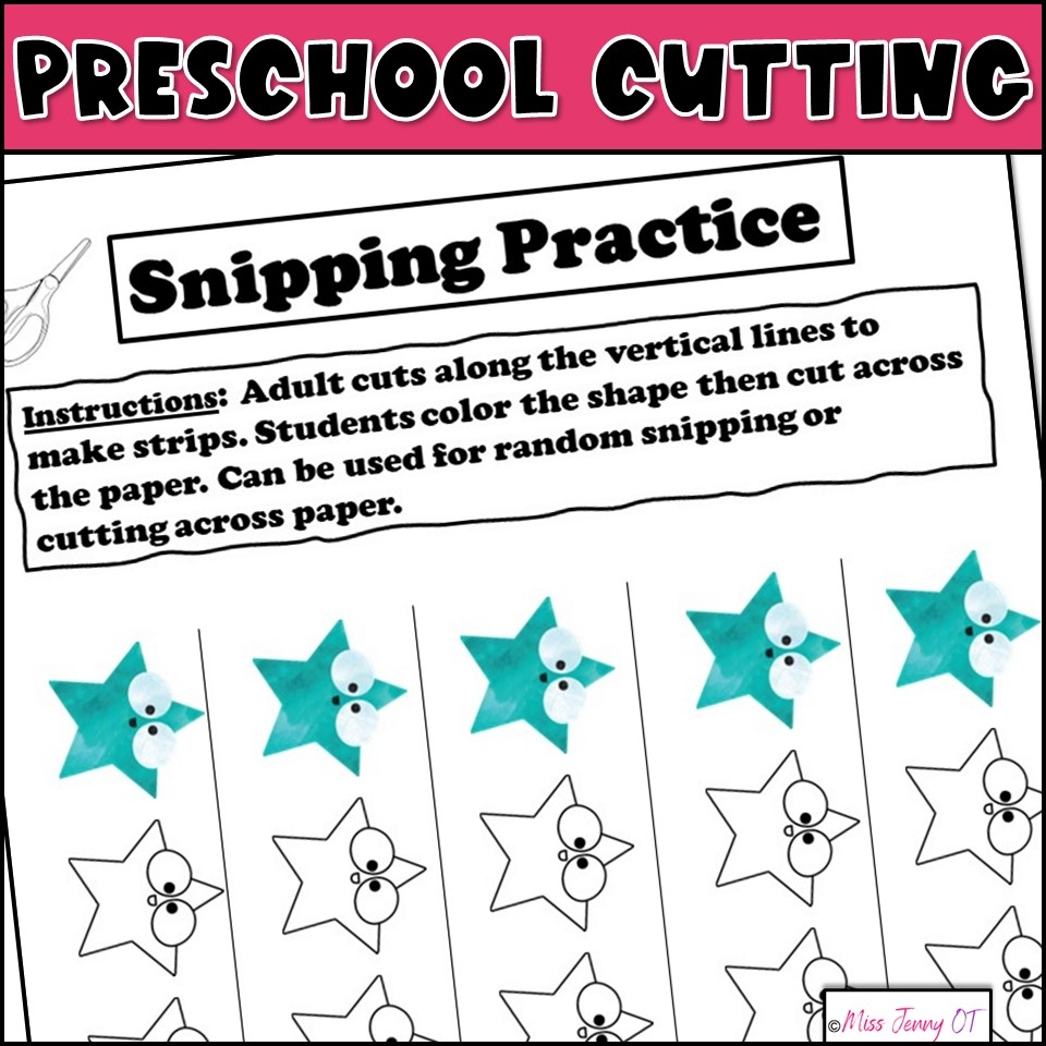 Printable Preschool Scissors Cutting Practice Worksheets Miss Jenny OT Printable Preschool Scissors Cutting Practice Worksheets Miss Jenny OT