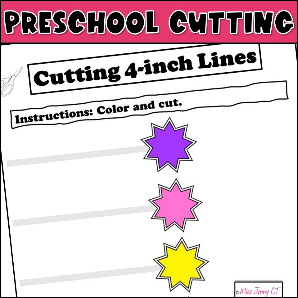 Printable Preschool Scissors Cutting Practice Worksheets Miss Jenny OT