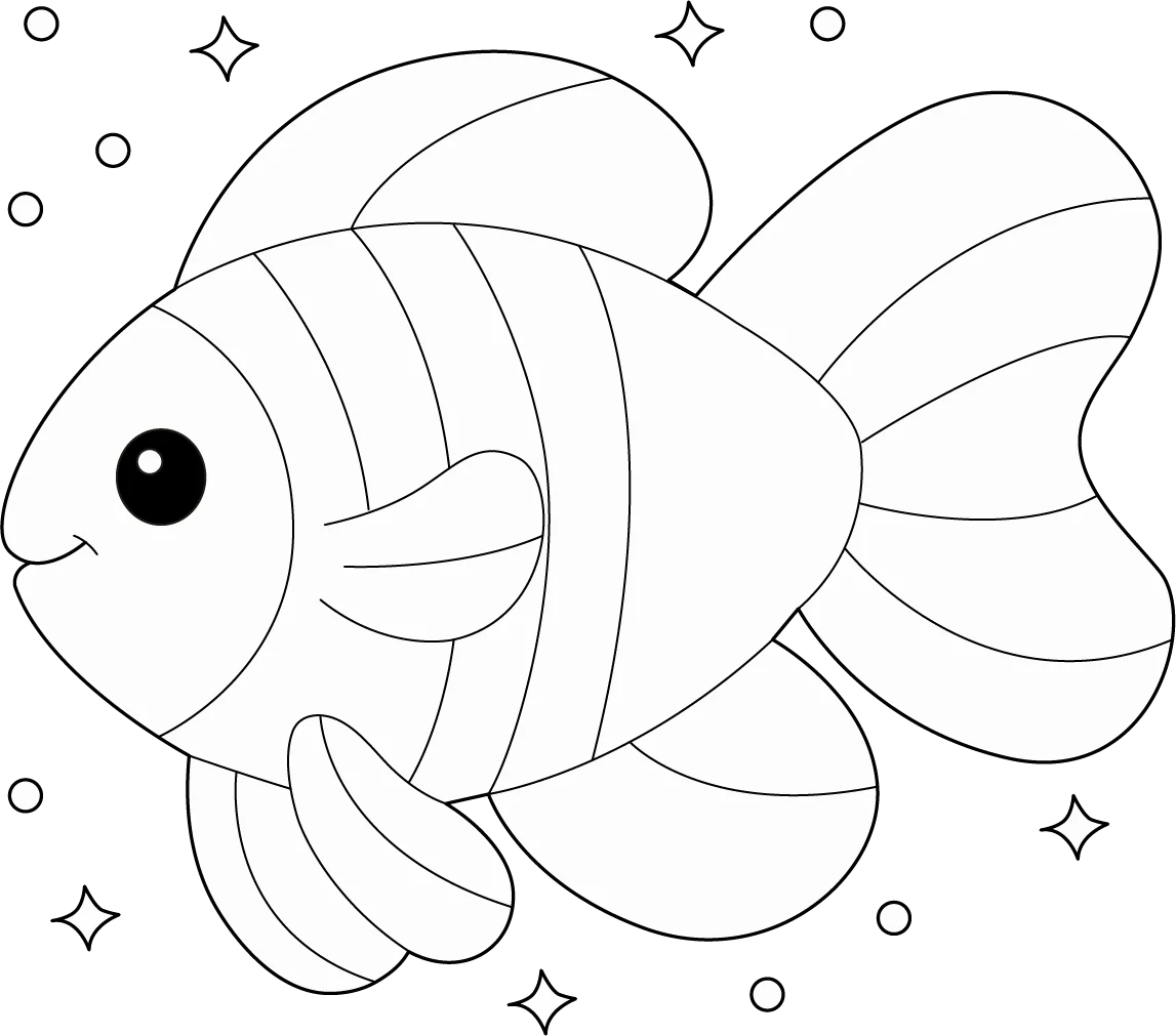 Printable Rainbow Fish Coloring Page