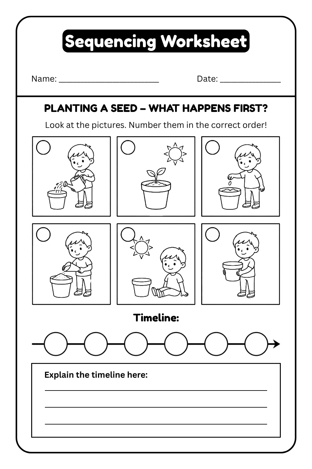 Printable Sequence Worksheets For Kindergarten PDF Included Number Dyslexia