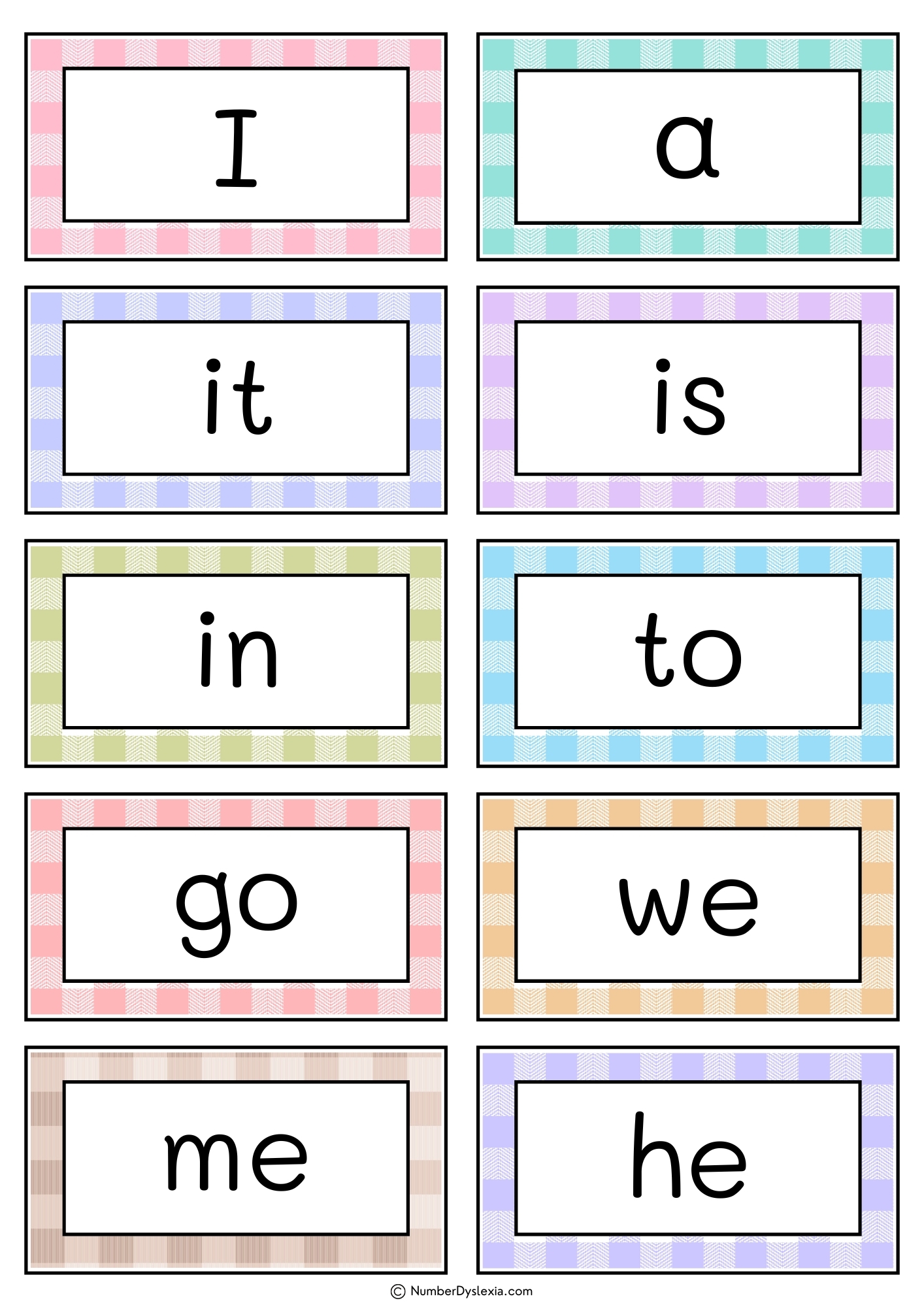 Printable Sight Words List Flashcards For Kindergarten Number Dyslexia