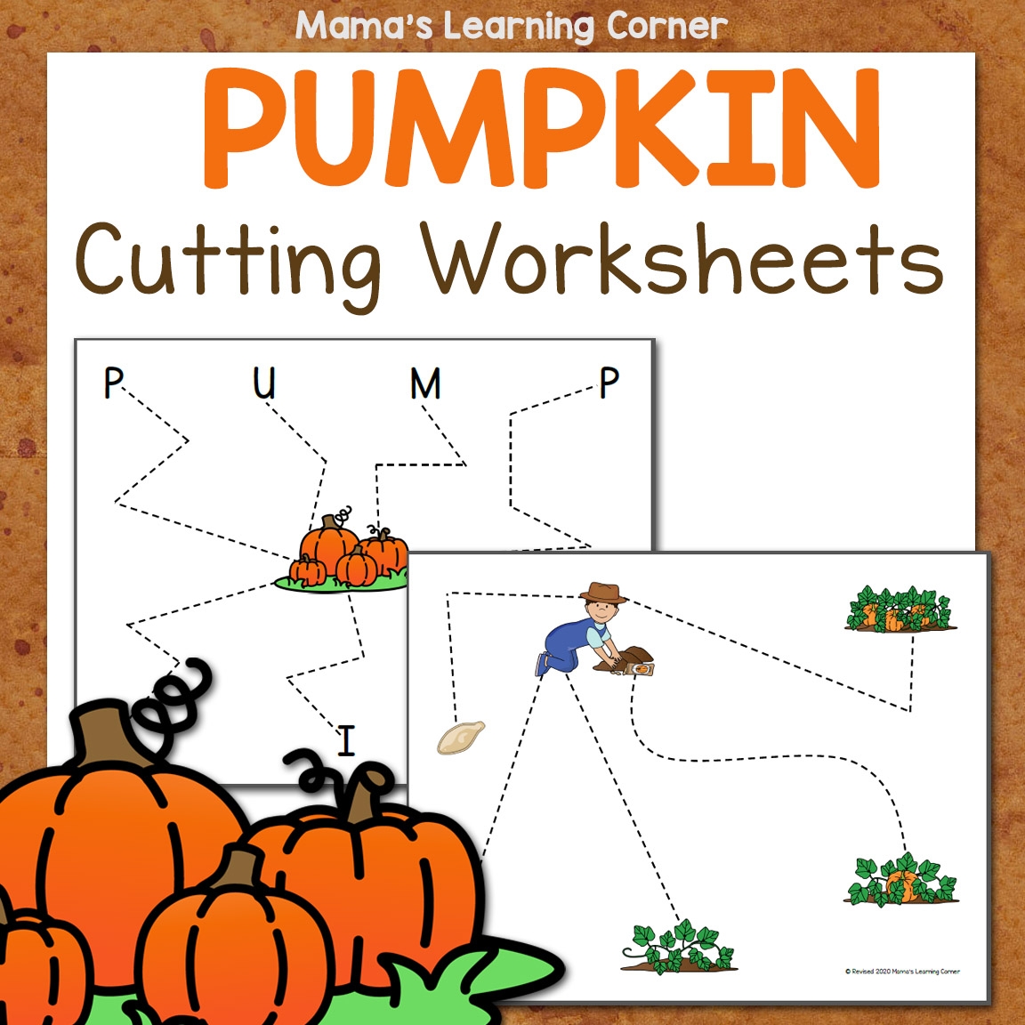 Pumpkin Cutting Worksheets Mamas Learning Corner