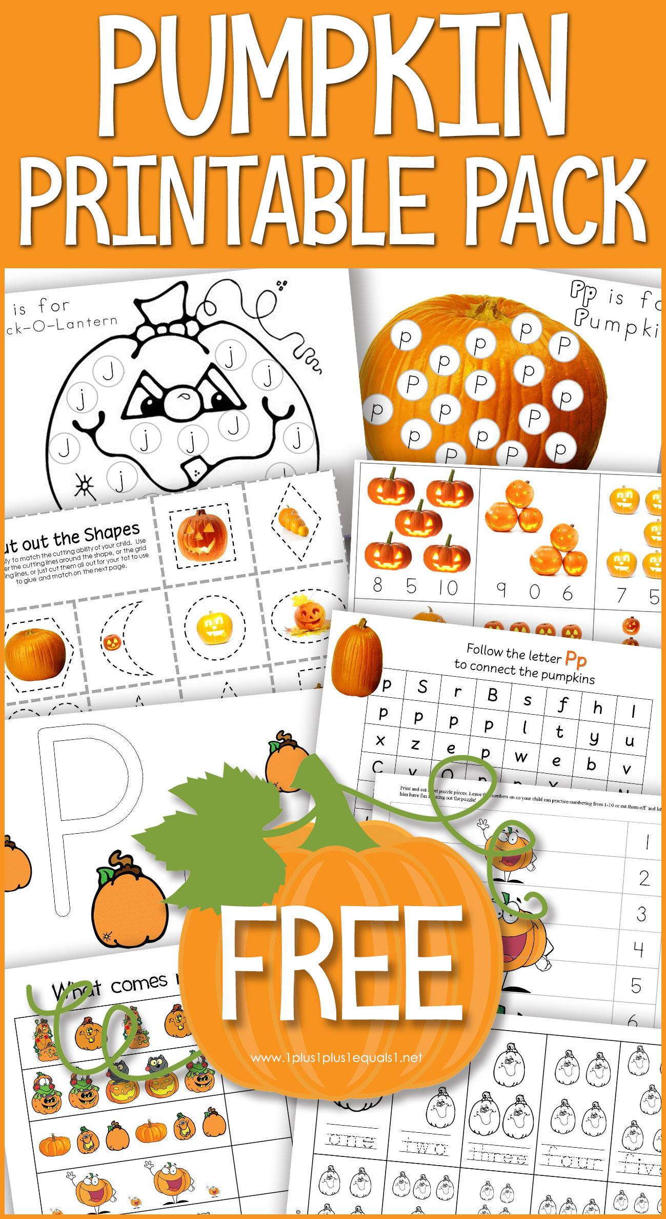 Pumpkin Preschool Pack Free Printables 1 1 1 1