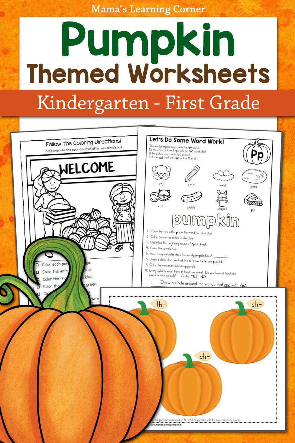 Pumpkin Worksheets For Kindergarten And 1st Grade 31 Pages Printable Packet