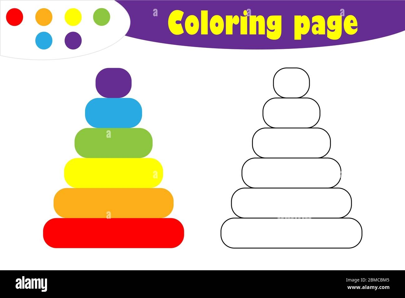 Pyramid In Cartoon Style Coloring Page Education Paper Game For The Development Of Children Kids Preschool Activity Printable Worksheet Vector Stock Vector Image Art Alamy