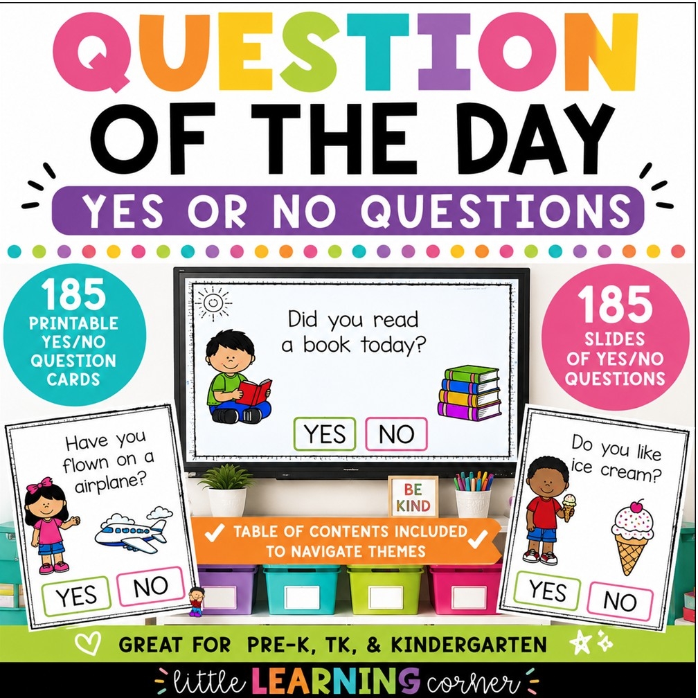 Question Of The Day Preschool Kindergarten Yes Or No Questions For Kids Little Learning Corner Question Of The Day Preschool Kindergarten Yes Or No Questions For Kids Little Learning Corner