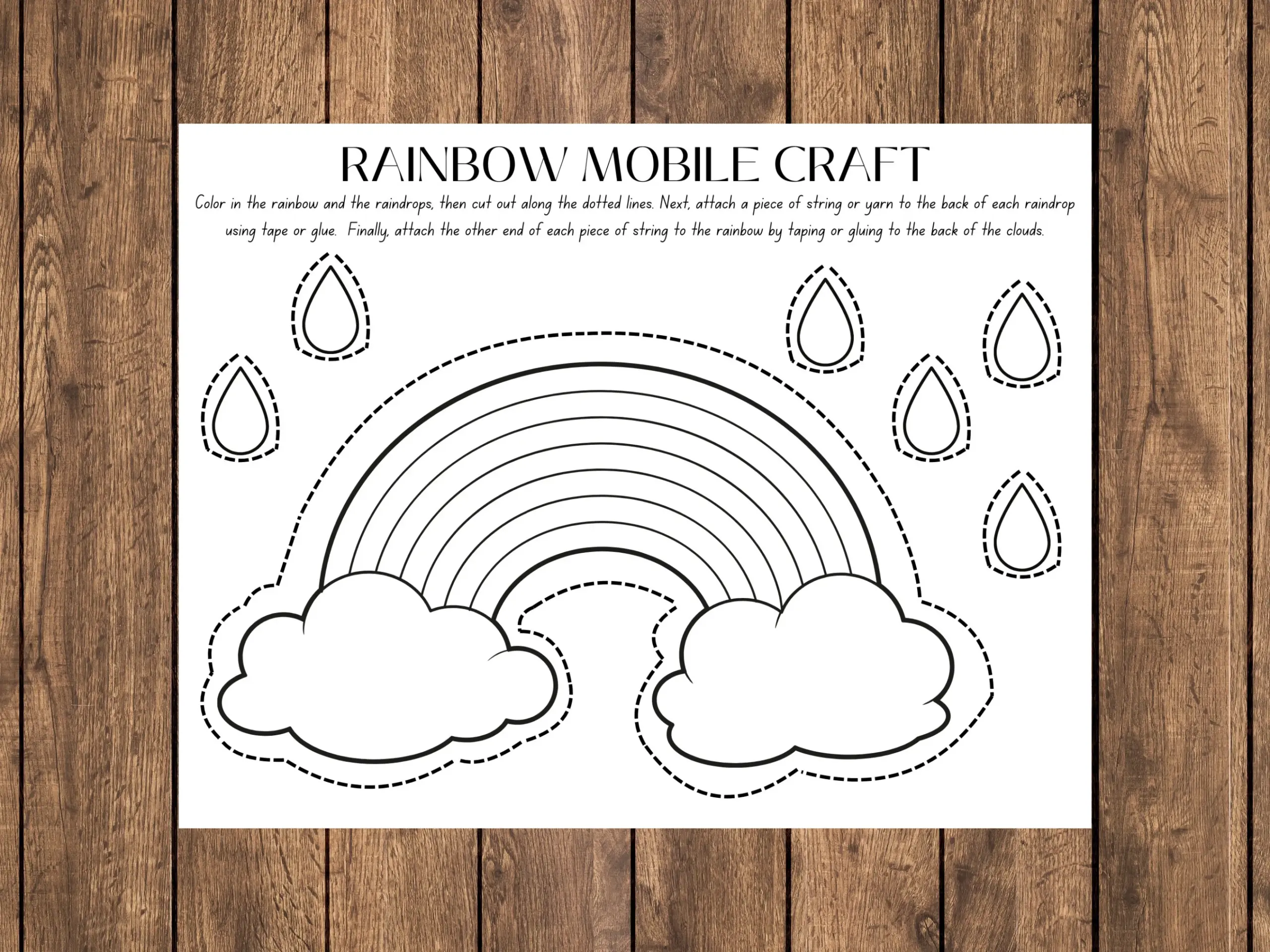 Rainbow Mobile Printable Craft Kids Activity digital Download Etsy Rainbow Mobile Printable Craft Kids Activity digital Download Etsy