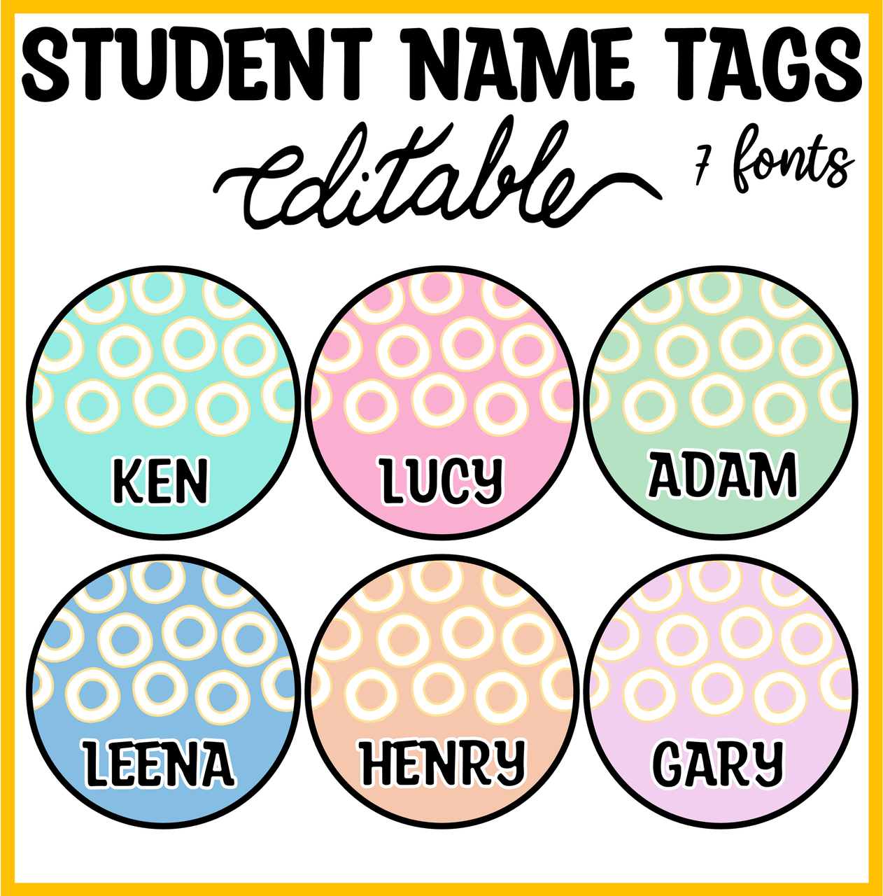 Round Student Name Tags For Elementary Kids Cubby Labels Name Plates Amped Up Learning