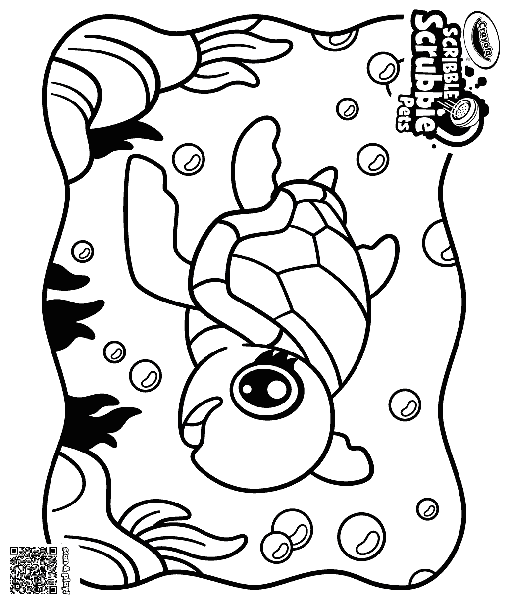 Scribble Scrubbie Pets Toby The Turtle Free Printable Coloring Pages For Kids