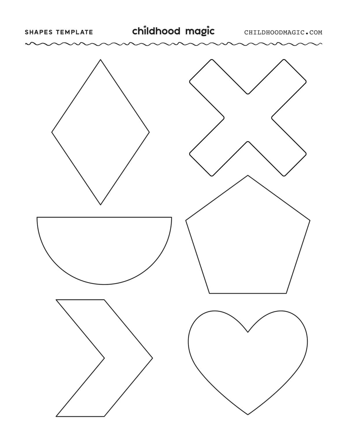 Shape Outlines Free Printable Templates Childhood Magic