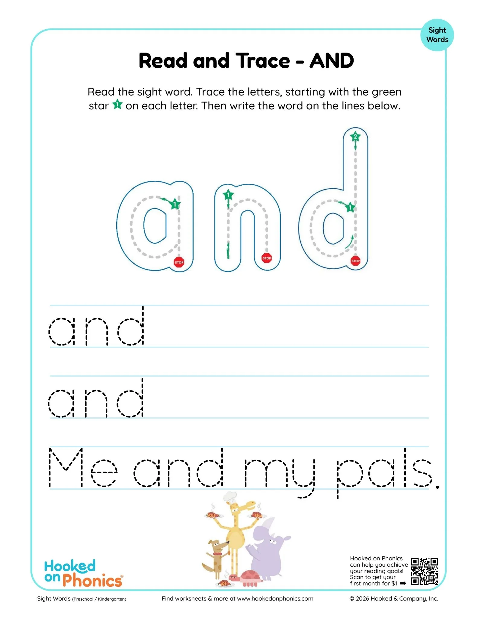 Sight Words Worksheets Lists By Grade Hooked On Phonics